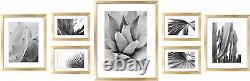 7 Pack Gold Gallery Wall Picture Frames Sets with Decorative Botanical Art Print