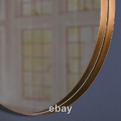 80cm Extra Large round gold wall mirror brush Gold Metal Frame Round Wall Mirror