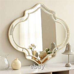 80x88cm Wall Mirror Art Irregular Venetian Mirrors with Golden Rim Elegant Line