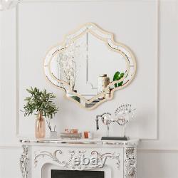 80x88cm Wall Mirror Art Irregular Venetian Mirrors with Golden Rim Elegant Line