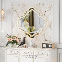 80x88cm Wall Mirror Art Irregular Venetian Mirrors with Golden Rim Elegant Line