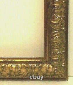 9 X 12 STD PICTURE FRAME 3 1/2 WIDE REVERSE ANTIQUED GOLD with GLAZING BACKING