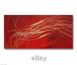 ABSTRACT CANVAS PAINTING red gold. Modern wall art artwork Australia