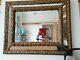 ANTIQUE GOLD FRAMED BEVELLED FRENCH WALL MIRROR 32x26in, Original glass