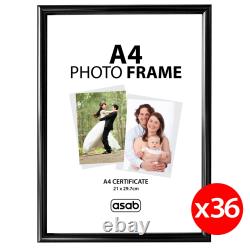 ASAB A4 Photo Picture Frame Certificate Wall & Desk Mountable Silver Black Gold