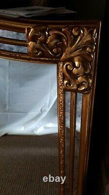 A Beautiful Large Vintage Gilt Framed Gold Ornate Wall Mirror Made In Belgium