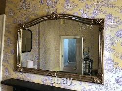 A Large Vintage Gilt Framed Gold Ornate Overmantel Wall Mirror