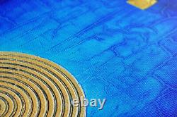 Abstract Blue Gold Canvas Print Wall Art, Stylish Home Decor Wall Hanging