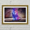 Abstract Coloured Lion Galaxy Picture Canvas Framed Print Wall Art Poster