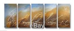 Abstract art canvas painting brown turquoise gold. Wall art paintings Australia