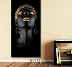 African Wall Art Picture Black And Gold Woman Oil Painting On Canvas Beauty