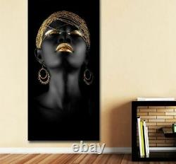 African Wall Art Picture Black And Gold Woman Oil Painting On Canvas Beauty