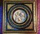 Antique 19th Century Italy Marble Angels Plaque Gilded Frame Wall Hanging WithSeal