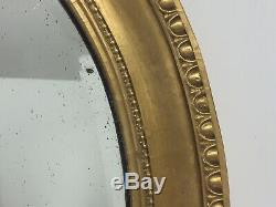 Antique 19th Century Oval Victorian Gold Gilded Framed Wall Mirror