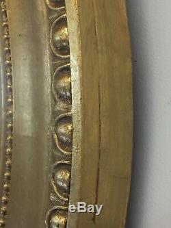 Antique 19th Century Oval Victorian Gold Gilded Framed Wall Mirror