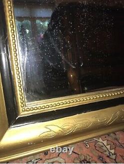 Antique 19th century Luis philippe Ebonised and Gilded Wall Mirror