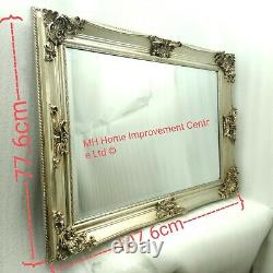 Antique Champagne Light Gold Rectangular Wall Mirror Traditional French Design