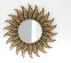 Antique Gold 58cm Round Angel Wing Wall Mount Mirror Home Indoor Decoration New