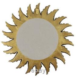 Antique Gold 58cm Round Angel Wing Wall Mount Mirror Home Indoor Decoration New