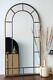 Antique Gold Arched Window Style Mirror Gothic Metal Wall Mounted Home Decor New