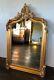 Antique Gold French Gilt Statement Over Mantle Scroll Table Top Arch Wall Mirror