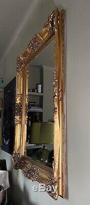 Antique Gold French Gilt Style Extra Large Bevelled Glass Standing/Wall Mirror
