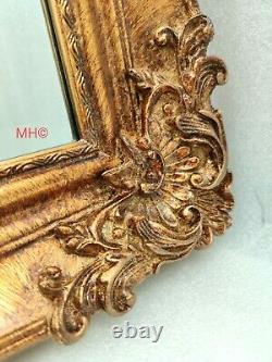 Antique Gold Rectangular Wall Mirror Traditional Ornate French Design