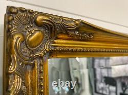 Antique Gold Shabby Chic Ornate Decorative Bevelled Wall Mirror 100cm x 70cm