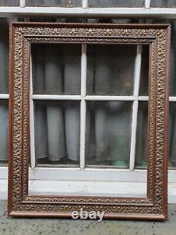 Antique High Gloss Wood Gold Encrusted Design Photo Picture Frame 29''w X 35''d