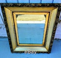 Antique ORNATE FRAME With New Mirror GOLD PINE Gilt Wood Painting Wall Decor