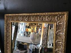 Antique Ornate Design Wall Mirror Wood Gold Free Style Frame Accent 105x74cm