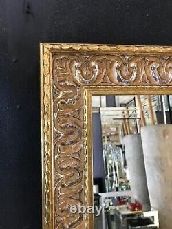Antique Ornate Design Wall Mirror Wood Gold Free Style Frame Accent 105x74cm
