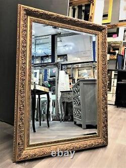 Antique Ornate Design Wall Mirror Wood Gold Style Frame Accent Glass 109x79cm