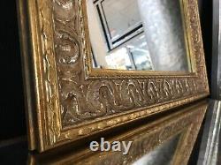 Antique Ornate Design Wall Mirror Wood Gold Style Frame Accent Glass 89x64cm