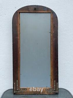 Antique Pageantry Frame Wall Mirror Wood Carved Black Gold Empire 19. JH