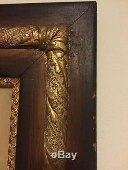 Antique Picture Frame Wood Gold Wall Decor Print Heavy
