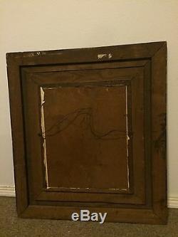 Antique Picture Frame Wood Gold Wall Decor Print Heavy