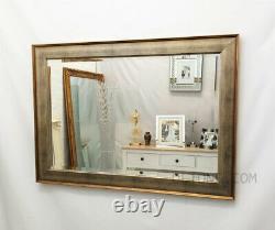 Antique Silver Gold Classic Wood Frame Wall Mirror Bevelled 106x76cm (42x30inch)