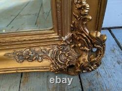Antique Style Bevelled Ornate Mirror Gold Wooden Wall Mantle Mirror Vintage