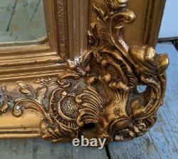 Antique Style Bevelled Ornate Mirror Gold Wooden Wall Mantle Mirror Vintage