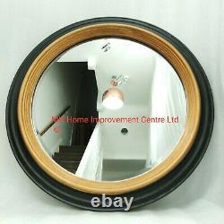Antique Style Black Gold Round Rustic Mirror Traditional Look Shabby Chic 60cm