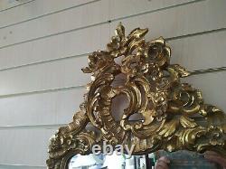 Antique Style Louis XV Mirror Gold Gilt Frame Rococo Baroque French Vintage