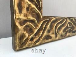 Antique Swirl Design Wall Mirror Wood Gold Frame Glass Style 80x76cm
