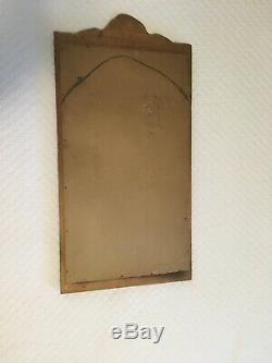 Antique / Vintage Gold Gilt Wall Mirror Etched Glass Wood Frame