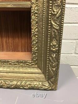 Antique Vtg Gold Gilt Baroque Deep Shadow Box Wall Shelf 26 X 22 X 5 1/4 Beauty