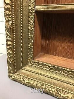 Antique Vtg Gold Gilt Baroque Deep Shadow Box Wall Shelf 26 X 22 X 5 1/4 Beauty