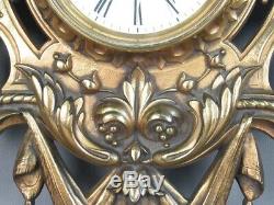 Antique Wall Clock in a Frame Gold Bronze France 1800