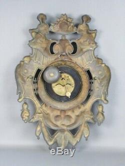 Antique Wall Clock in a Frame Gold Bronze France 1800