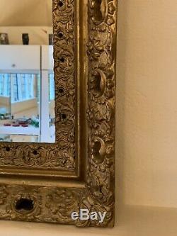 Antique Wall Mirror. Gilded Gesso Frame, Overmantel