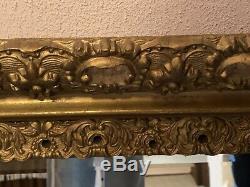 Antique Wall Mirror. Gilded Gesso Frame, Overmantel